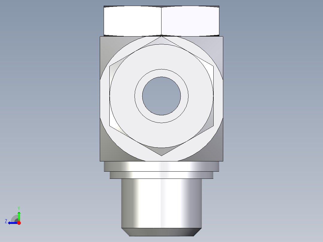 卡套式工业通用硬管接头EO_High_pressure_banjo_tee_TH14SRKDSCF右视图