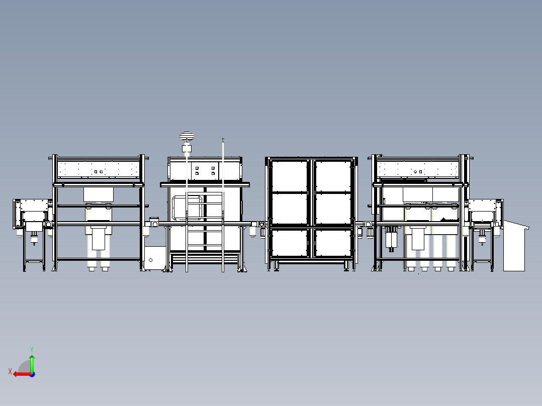汽车空调面板装配流水线后视图