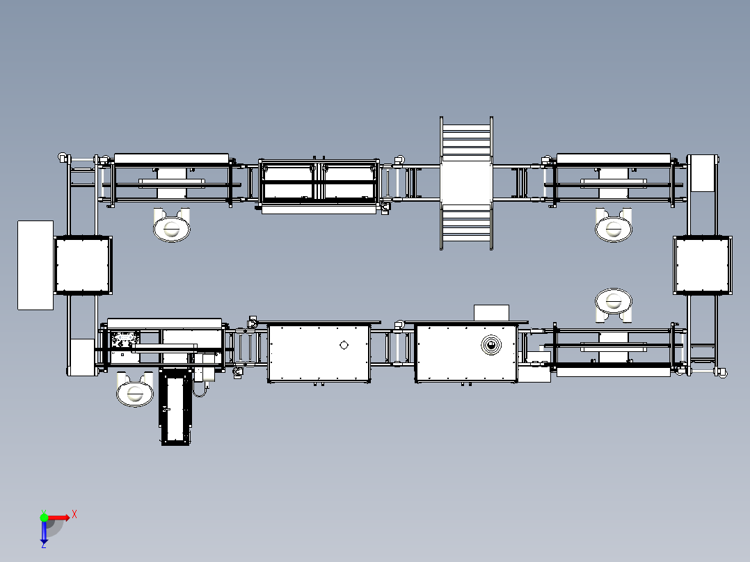 汽车空调面板装配流水线俯视图