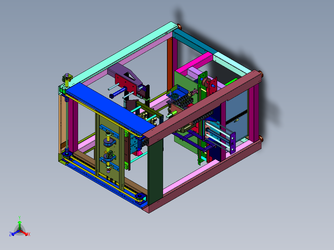 塑料手提瓶排序队列装箱设备正等轴测图