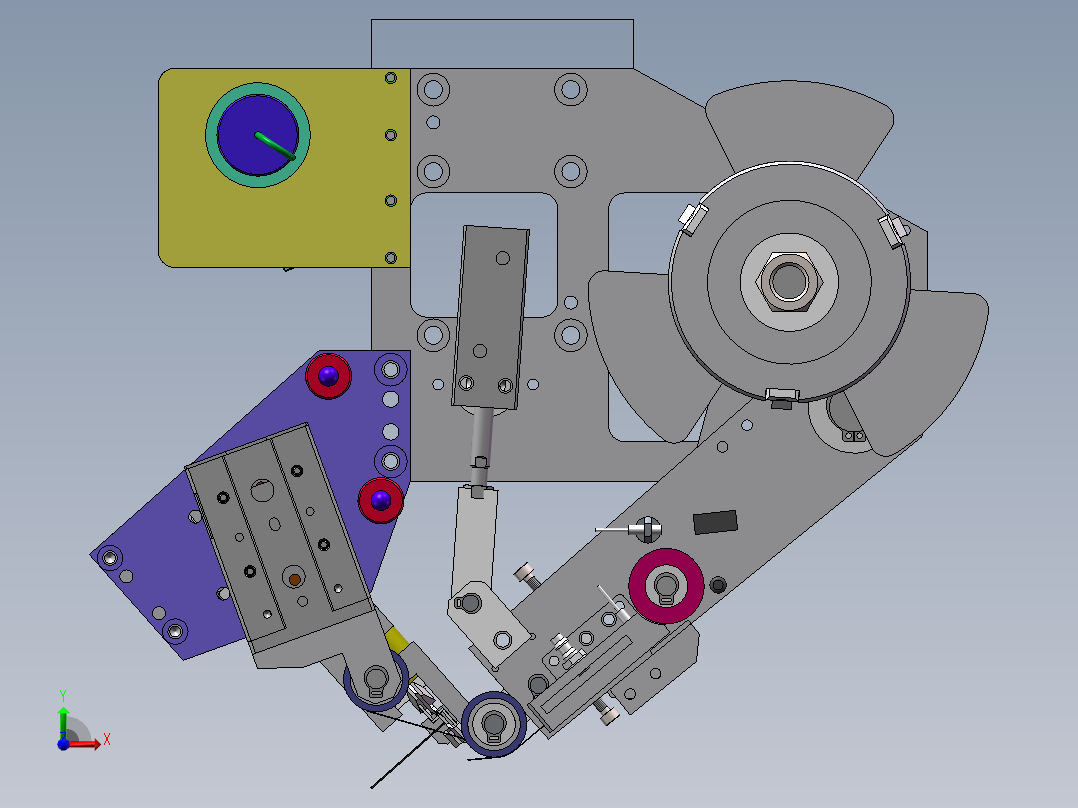 自动贴胶机构前视图