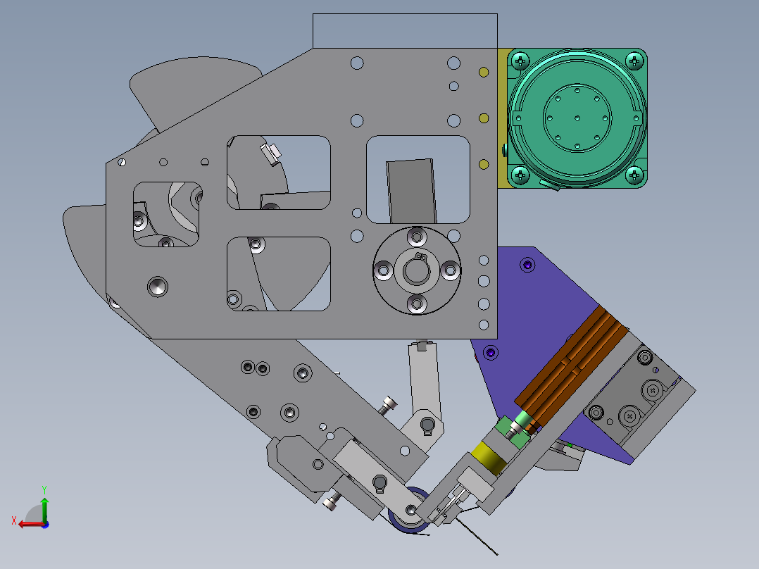 自动贴胶机构后视图