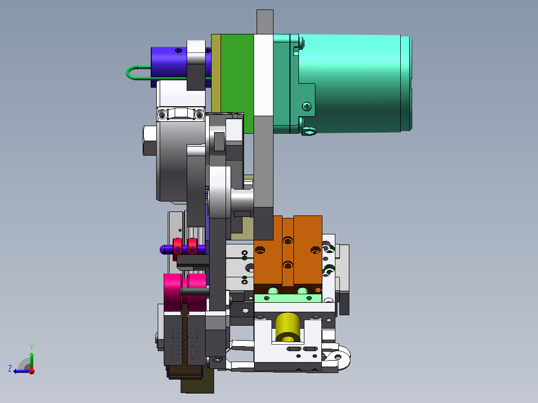 自动贴胶机构右视图