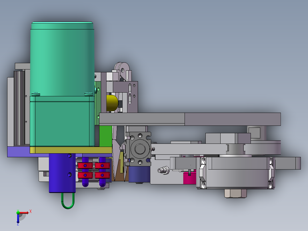 自动贴胶机构俯视图