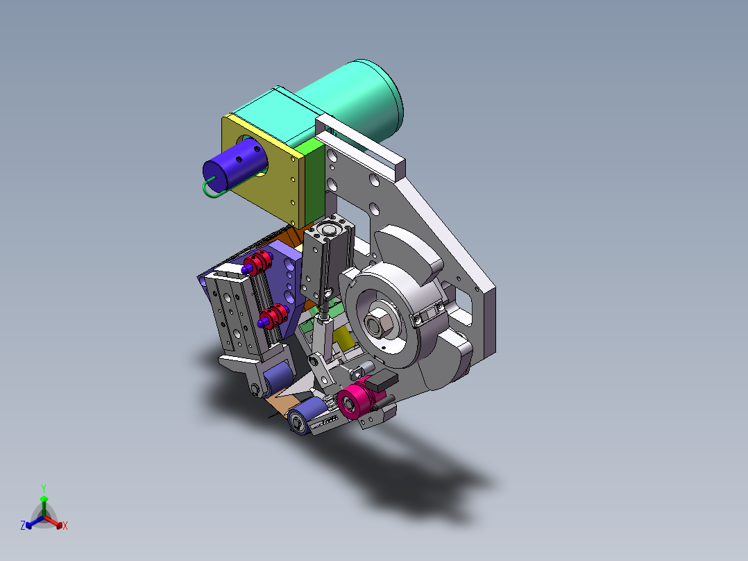 自动贴胶机构正等轴测图