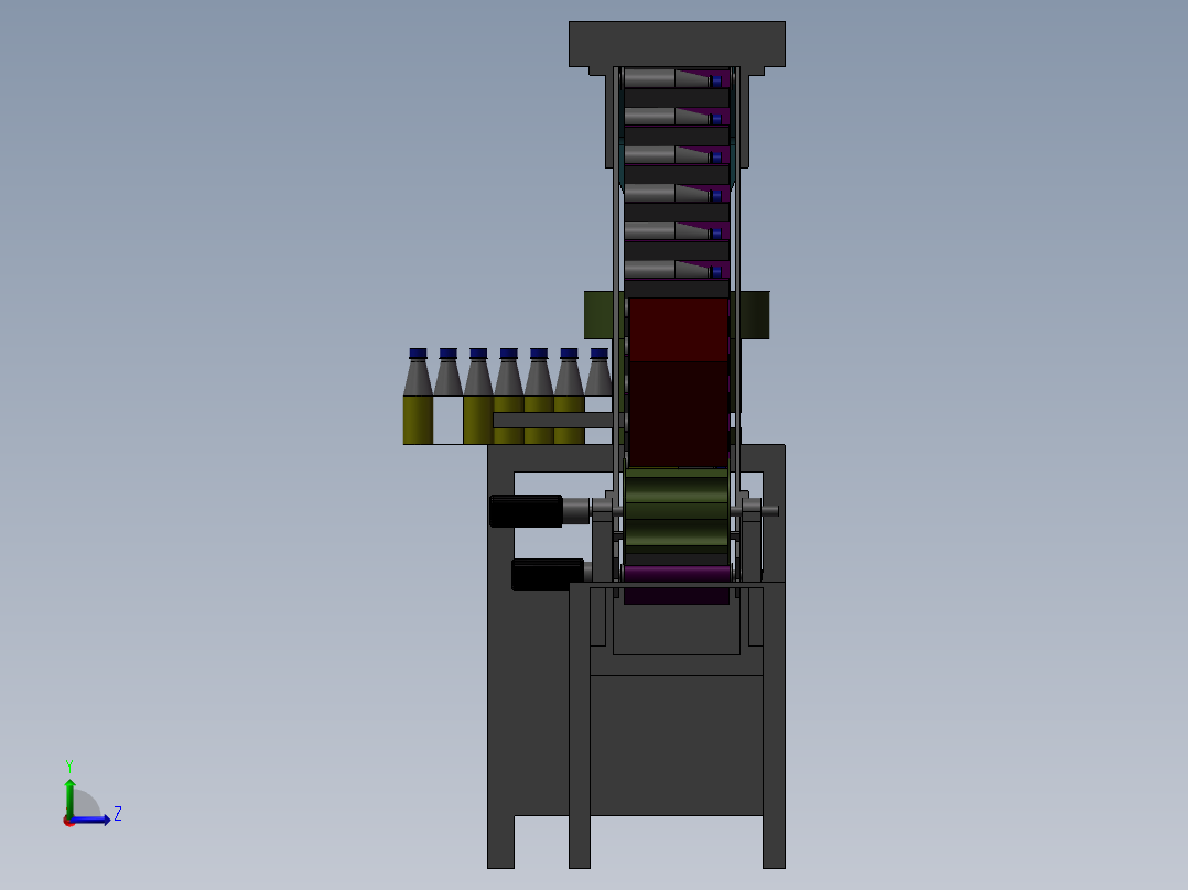 饮料自动输送机方案左视图