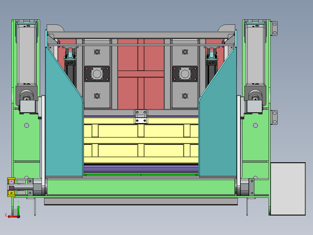 翻料机（sw17可编辑+工程图+bom）后视图