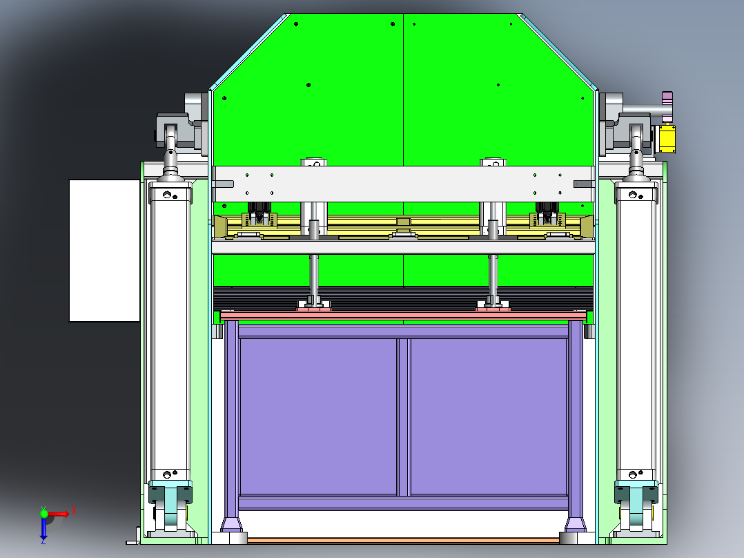 翻料机（sw17可编辑+工程图+bom）俯视图