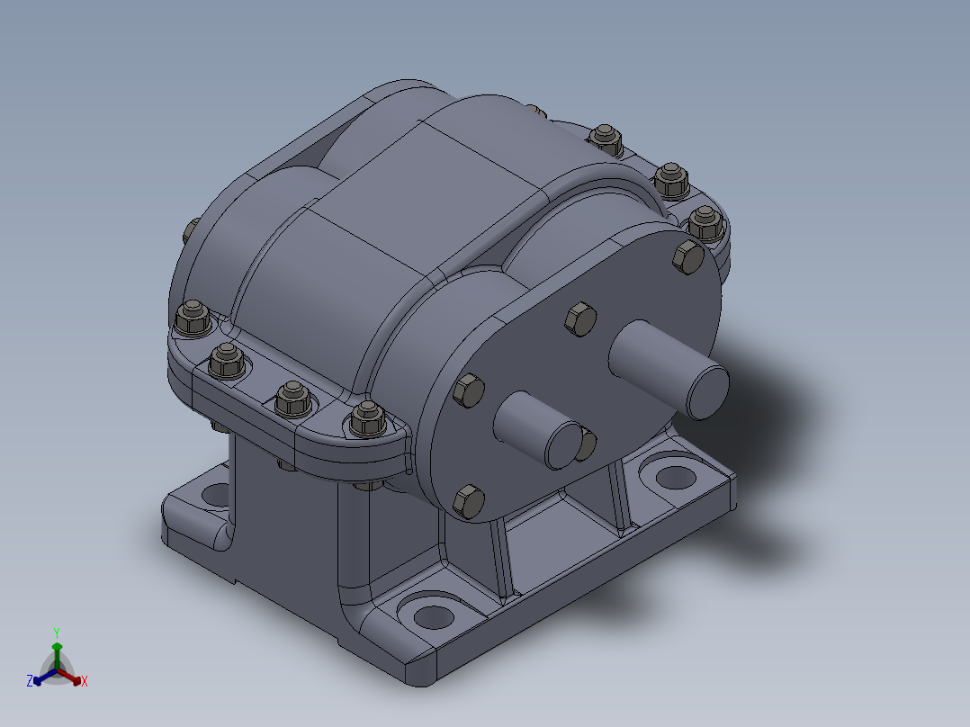 轮轴上的<span style='color: red'>一级</span>圆柱直<span style='color: red'>齿轮箱</span>3D图纸 Solidworks设计 附STEP IGS