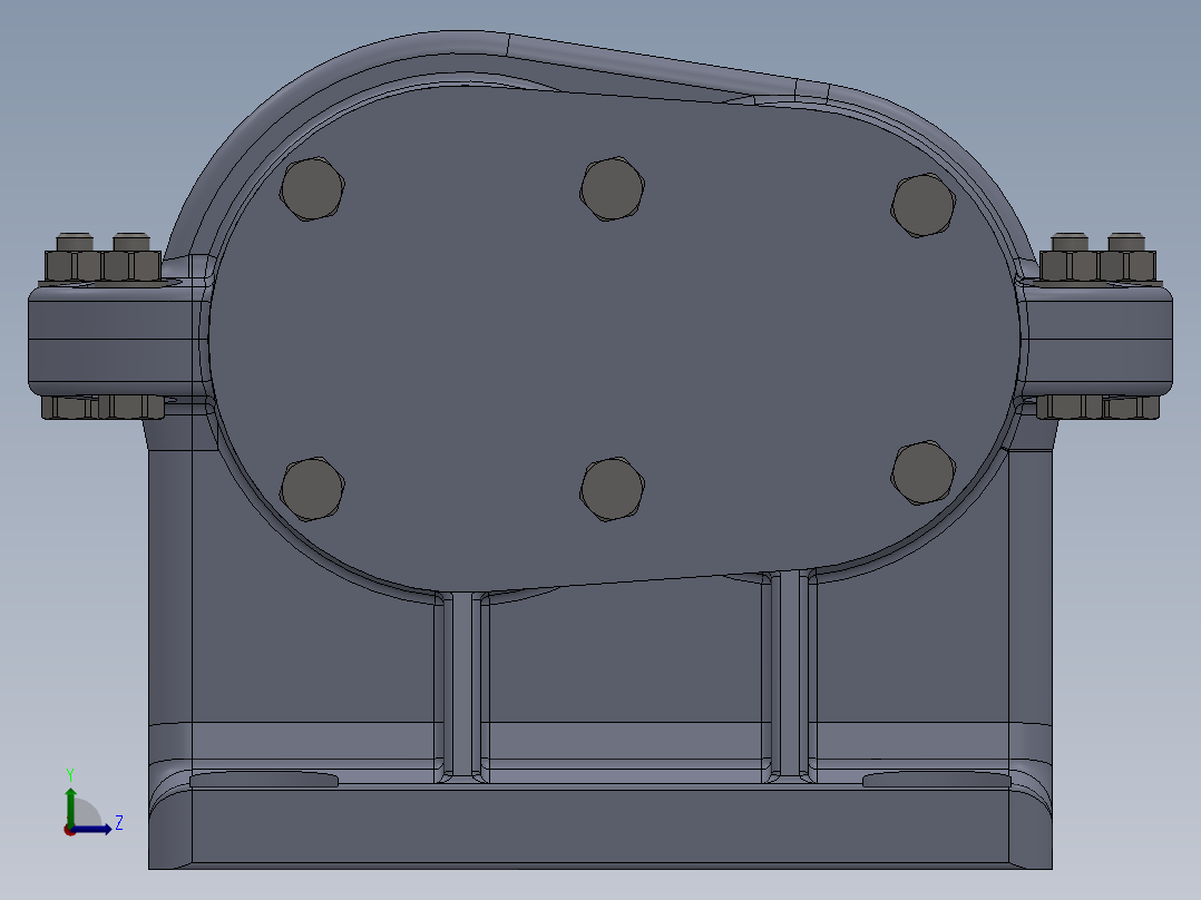 轮轴上的一级圆柱直齿轮箱3D图纸 Solidworks设计 附STEP IGS左视图
