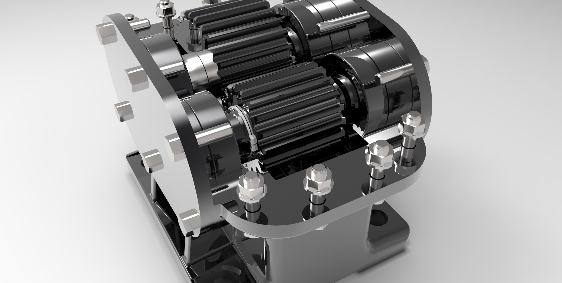 轮轴上的一级圆柱直齿轮箱3D图纸 Solidworks设计 附STEP IGS