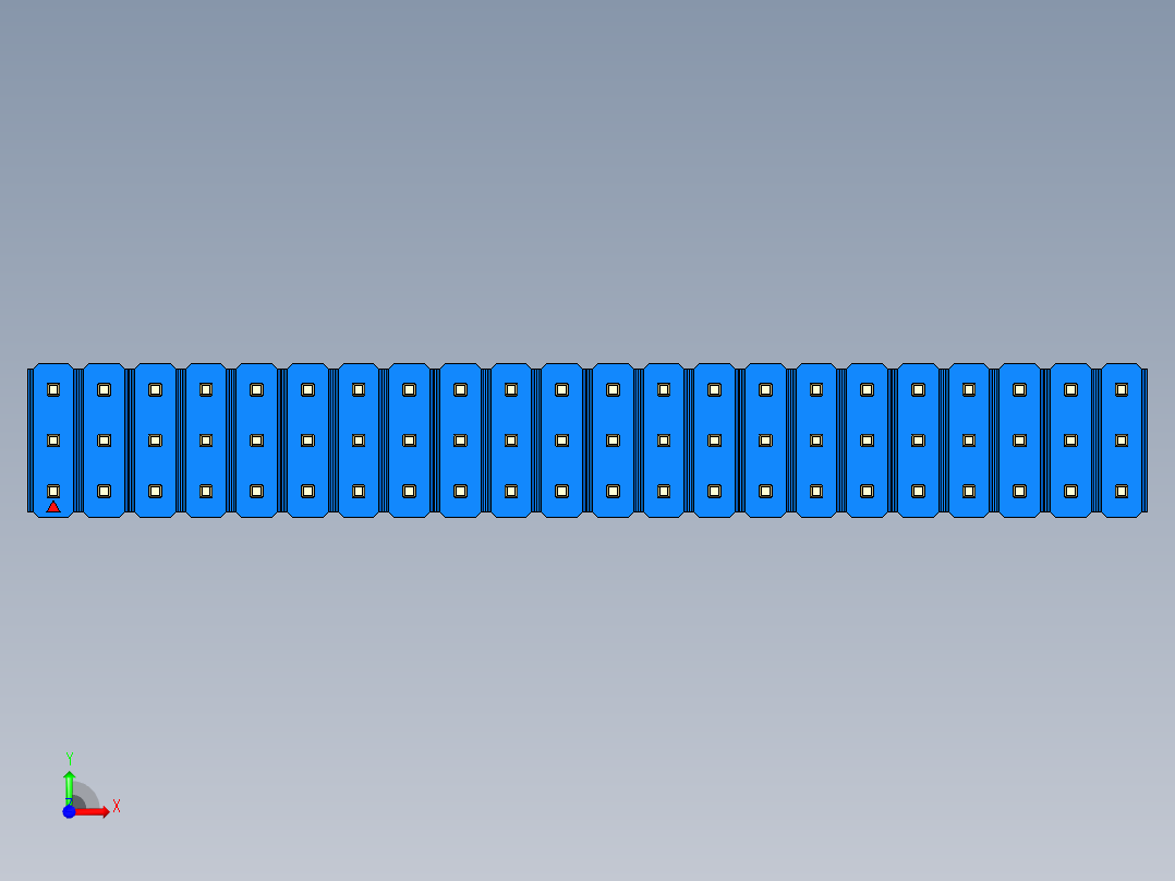 彩色公头100mil（2.54mm）系列-DS1021_blue_3x22p_100mil_Type5_rev1.0前视图