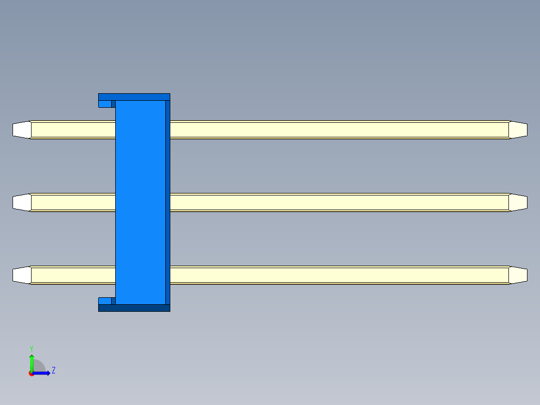彩色公头100mil（2.54mm）系列-DS1021_blue_3x22p_100mil_Type5_rev1.0左视图