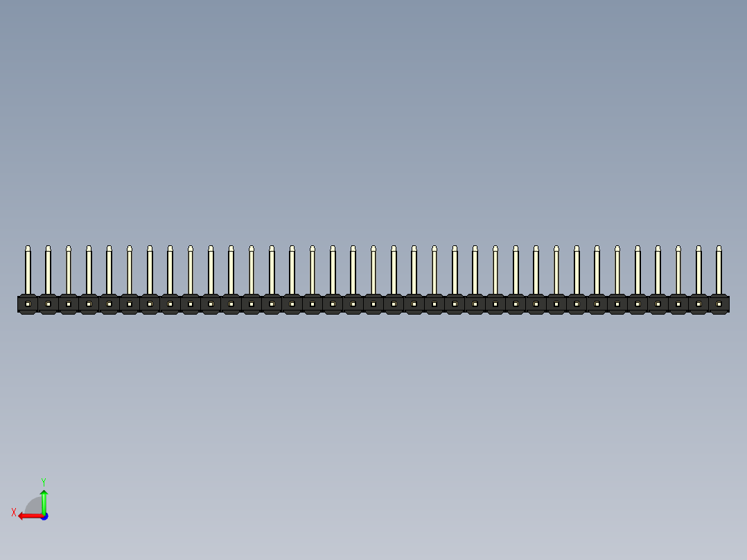 彩色公排针 100mil 2.54mm 系列-DS1022_black_35p_100mil_TypeU_rev1.0后视图