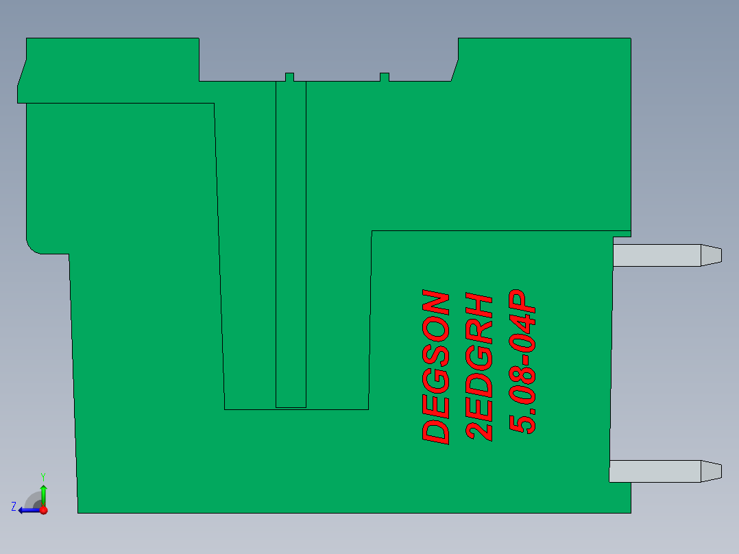 DEGSON 2EDG 系列 5.08mm 可插拔接线端子组-2EDGRH-5.0_5.08-xxP-14-00AH右视图