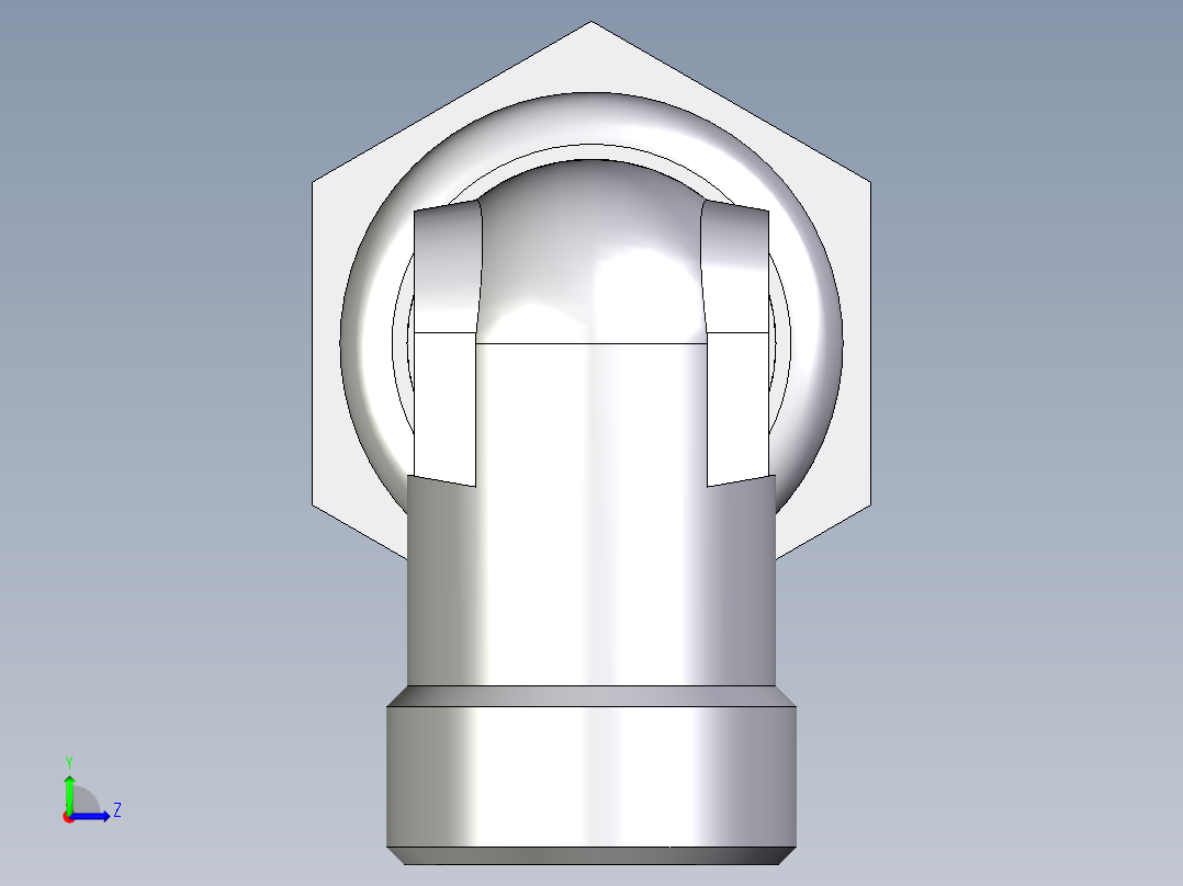 卡套式工业通用硬管接头EO_Bulkhead_elbow_WSV15LOMD71左视图