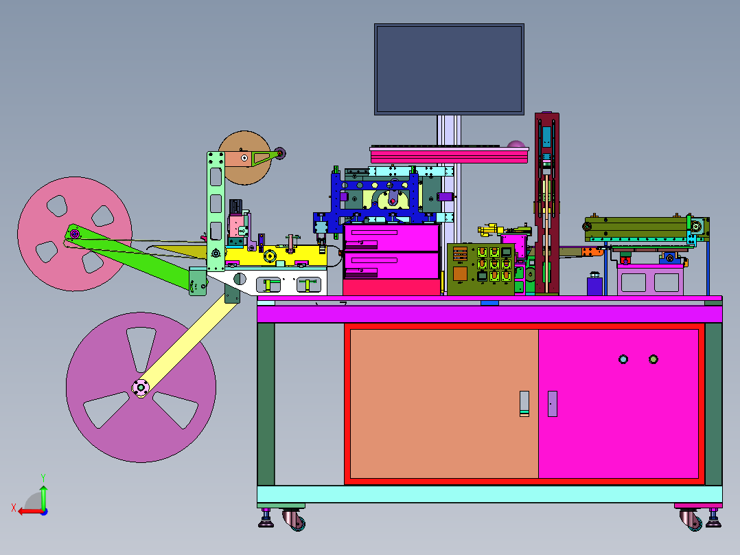 贴片功率电感编带包装机后视图