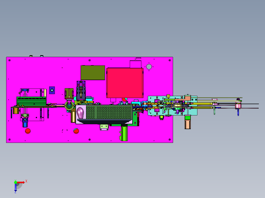 贴片功率电感编带包装机俯视图