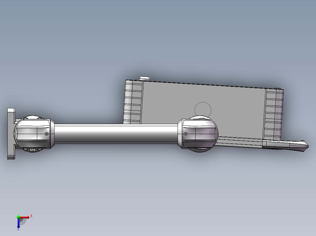 向下垂直墙座+转角+90度箱体连接器+控制箱俯视图