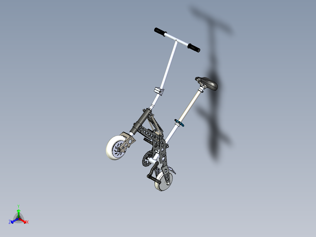 小型折叠自行车--stp正等轴测图