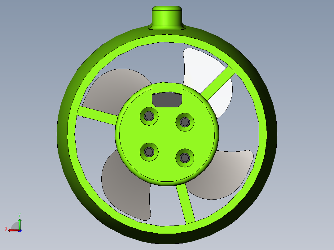 12-24V水下推进器无刷电机4叶螺旋桨20a 30-200KW后视图