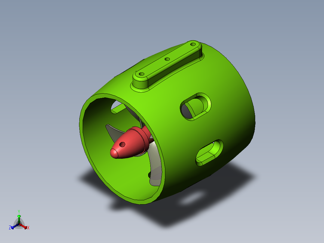 12-24V水下推进器无刷电机4叶螺旋桨20a 30-200KW正等轴测图