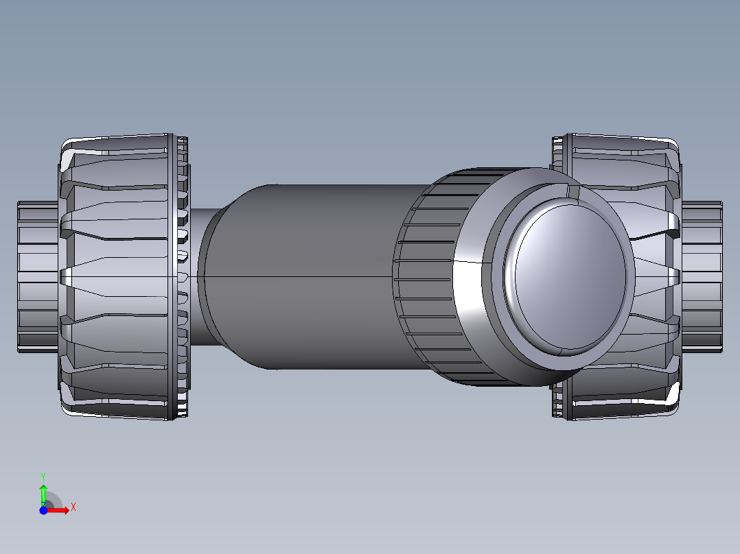 1VRUIV 具有溶剂焊接的女接头末端的止回阀，公制系列前视图