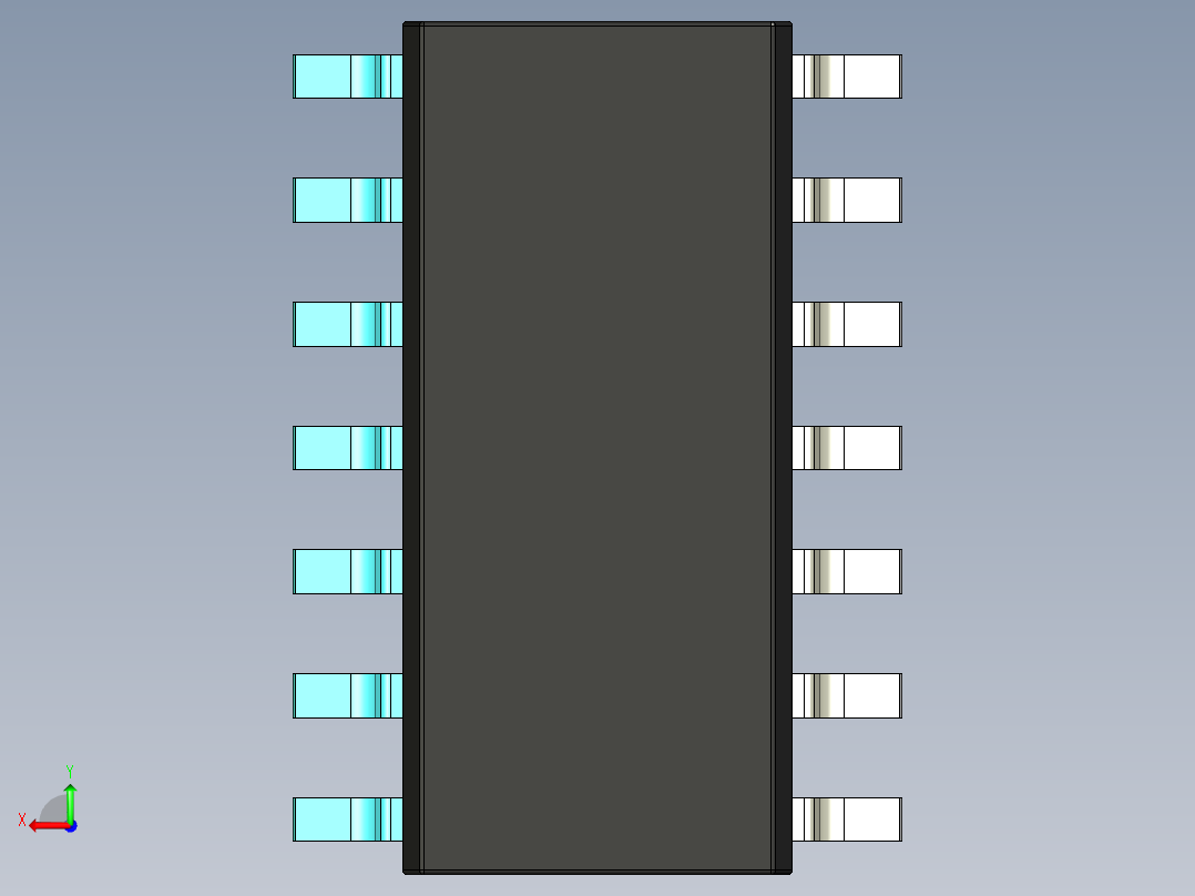 元器件3D封装SOIC1441后视图