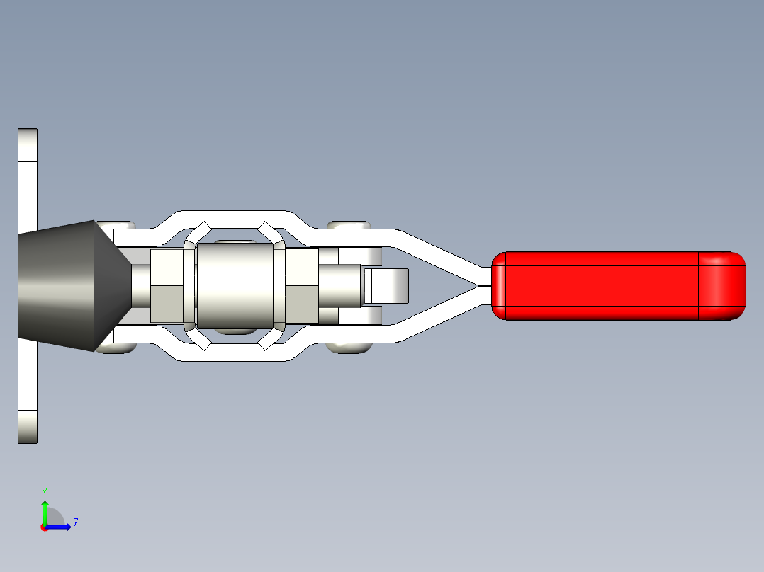 垂直式夾鉗SSP(C)-3D多系列多零件图纸模型左视图