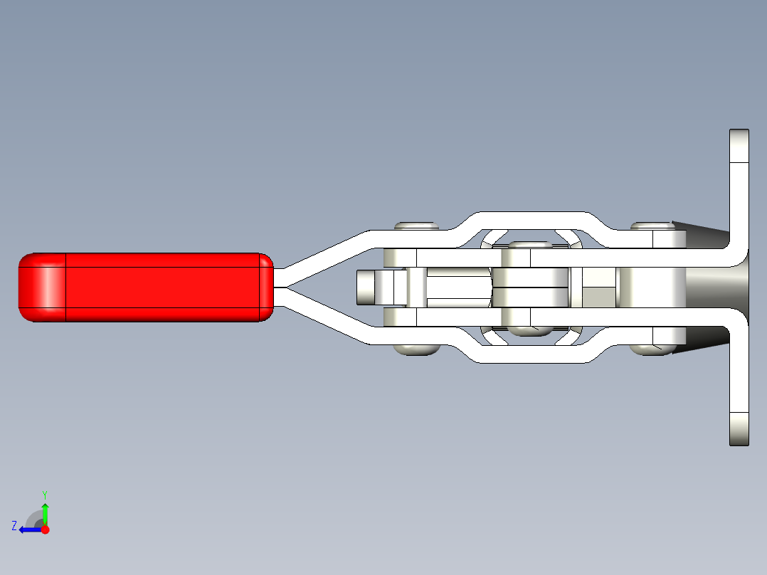 垂直式夾鉗SSP(C)-3D多系列多零件图纸模型右视图