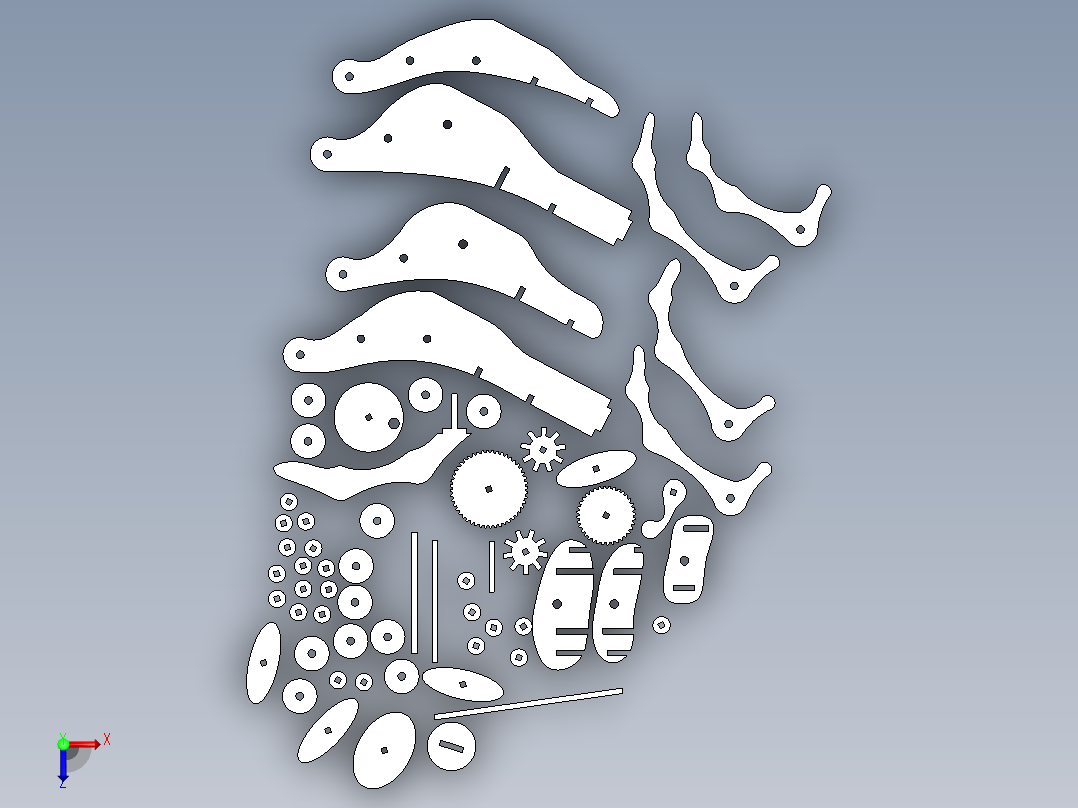 立体拼图、激光切割、线切割图纸(36)俯视图