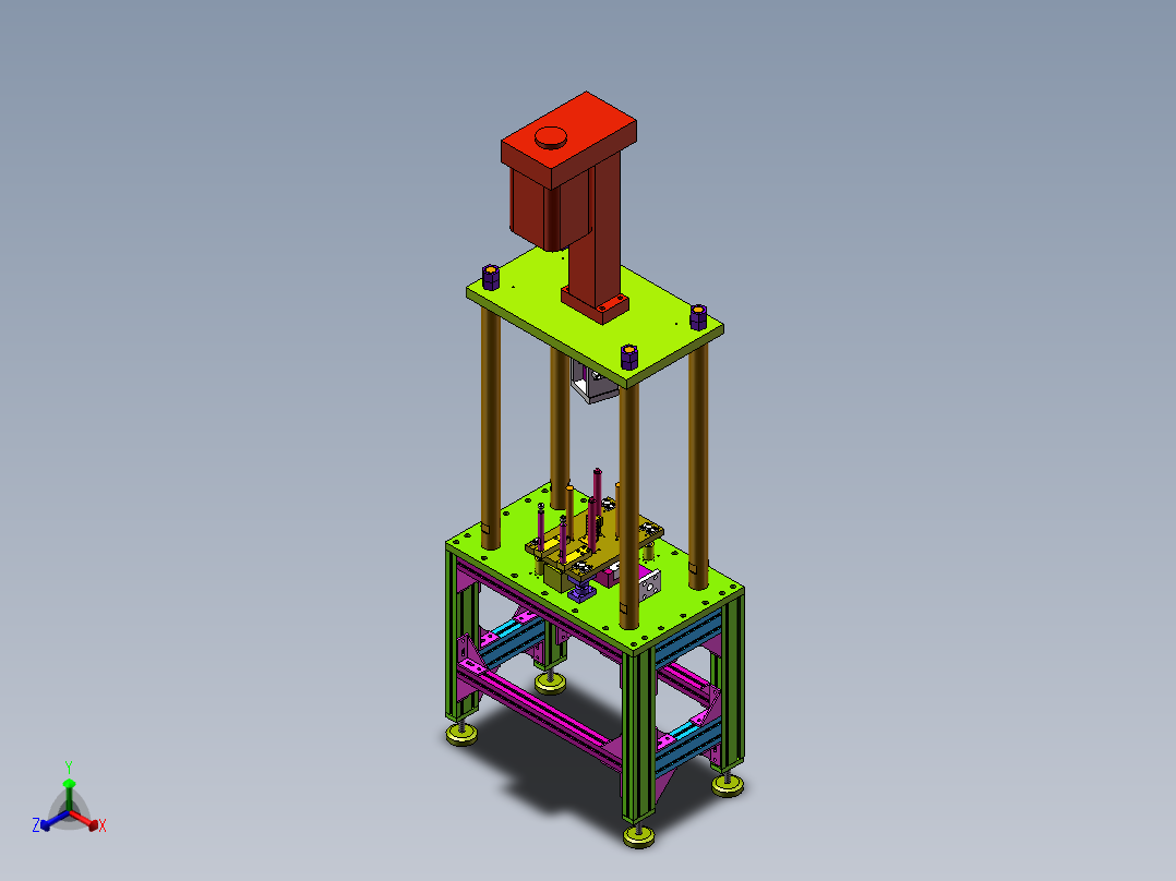 电机转子压入机sw18可编辑正等轴测图
