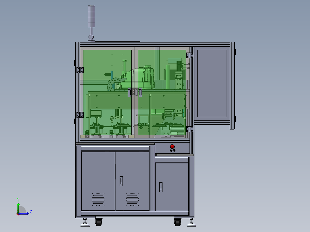 机器人锁螺丝机（sw22可编辑+工程图）左视图