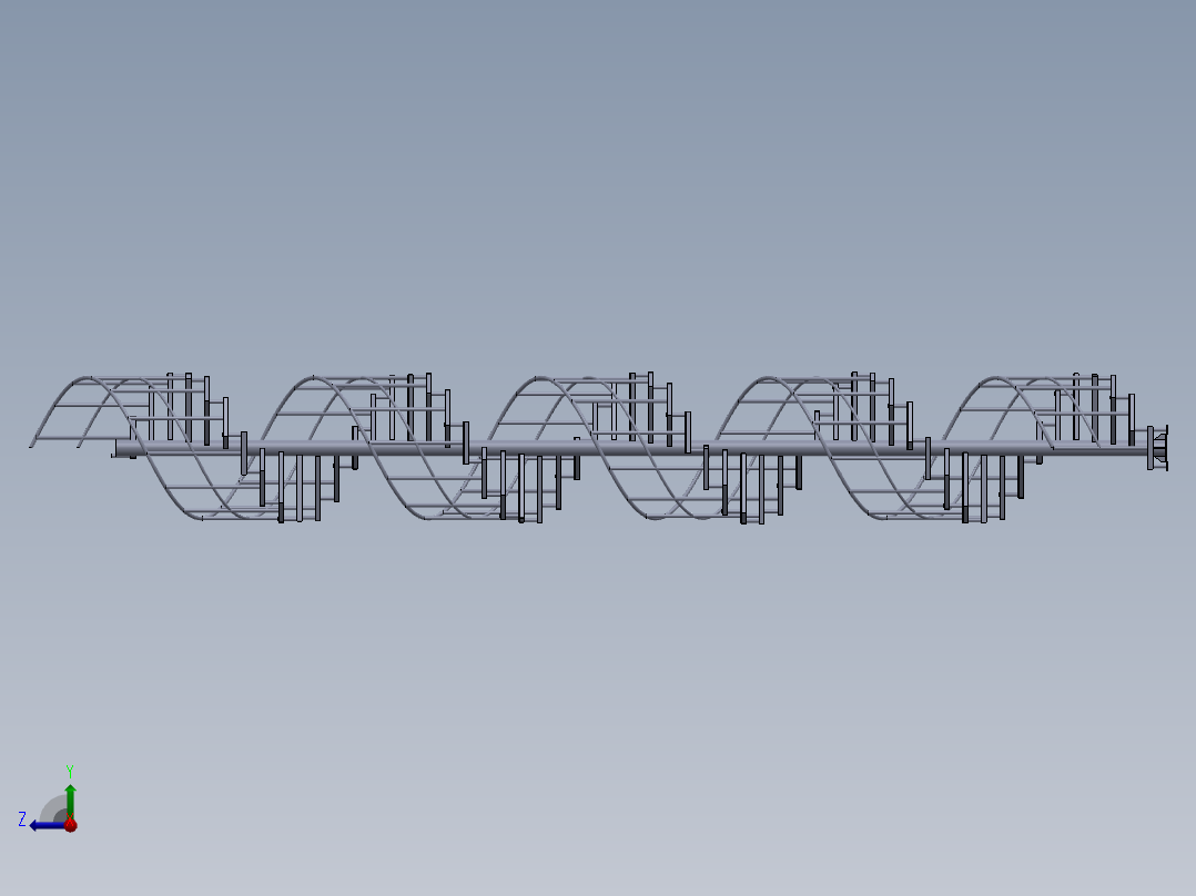 Thang Xoan螺旋楼梯简易模型3D图纸 Solidworks设计右视图
