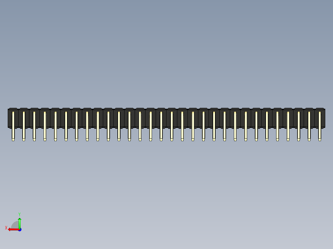 彩色公排针 100mil 2.54mm 系列-DS1022_black_2x30p_100mil_TypeD_rev1.0后视图