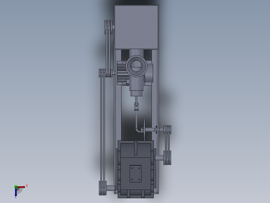 小型家用青皮核桃去皮机的设计【脱皮机】三维SolidWorks俯视图