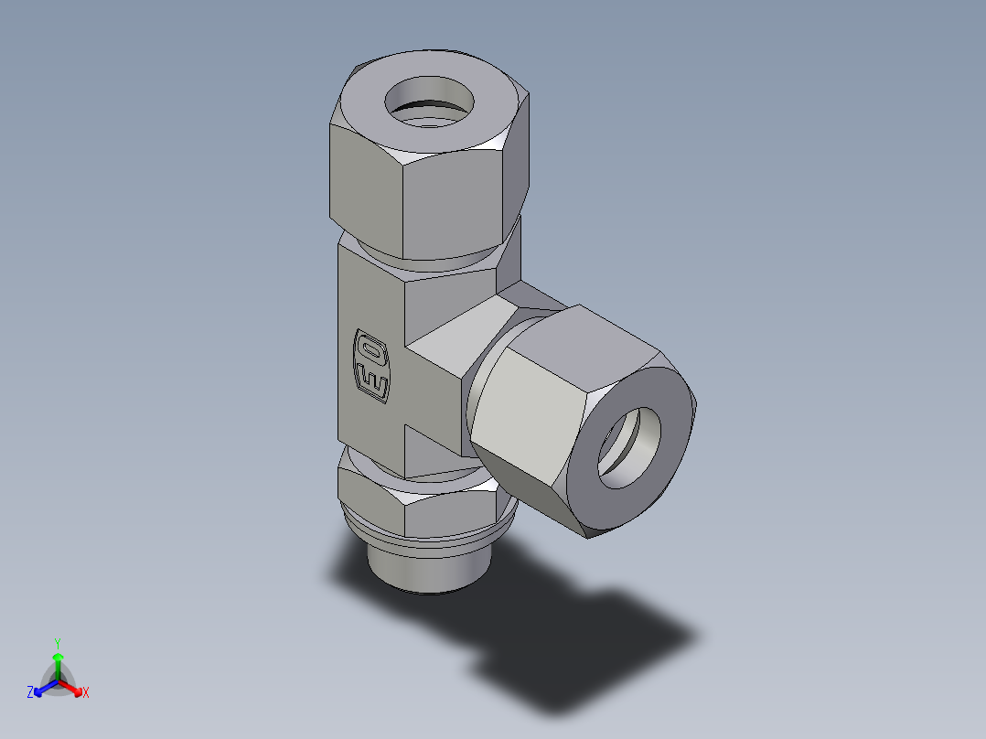 卡套式工业通用硬管接头EO_Adjustable_locknut_run_tee_LEE12ZSRCF