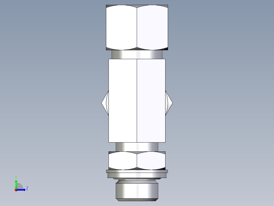 卡套式工业通用硬管接头EO_Adjustable_locknut_run_tee_LEE12ZSRCF左视图