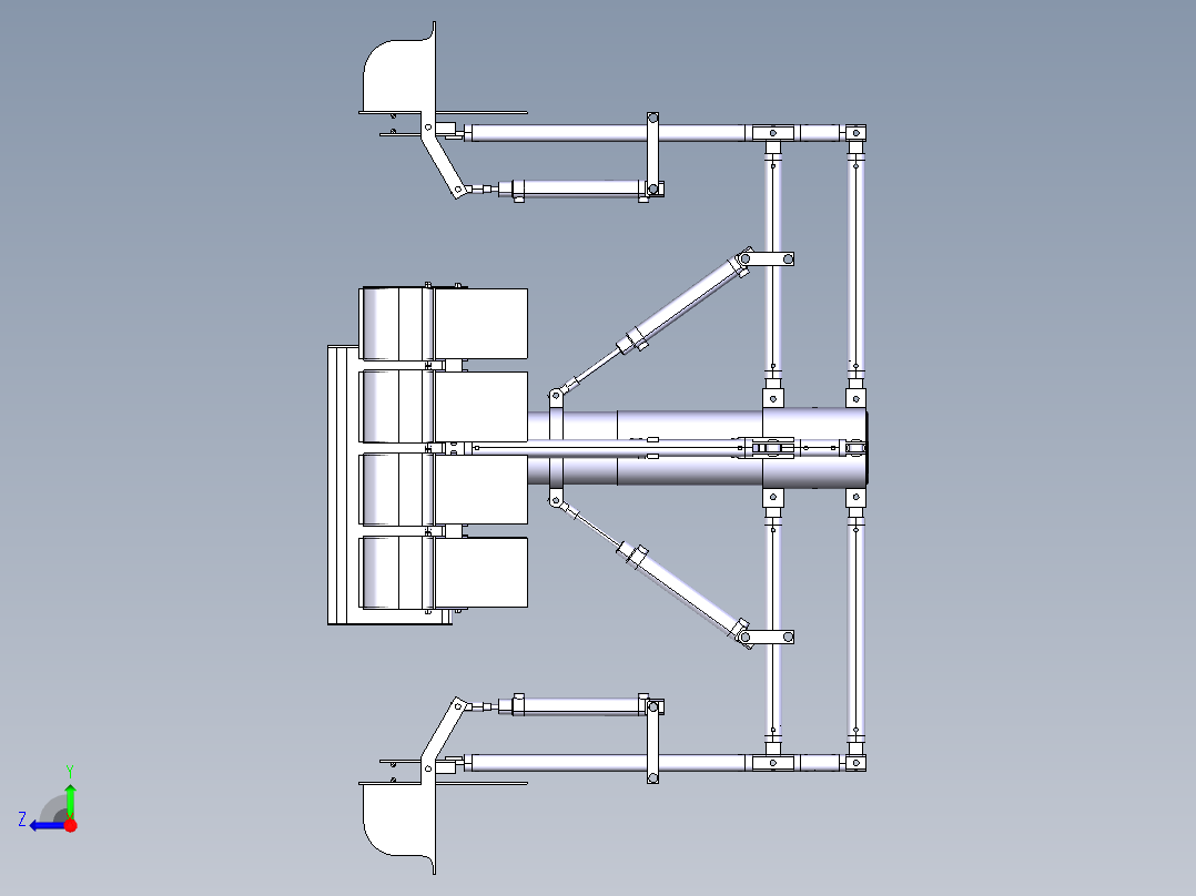 照明灯自动角度调节结构右视图