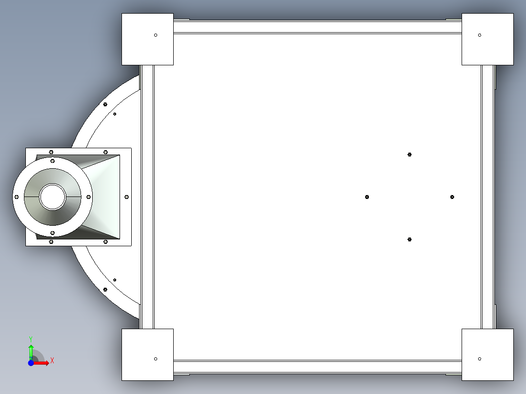 粉体定量供料系统设计-粉体稳流供料机含开题、proe三维及18张CAD图前视图