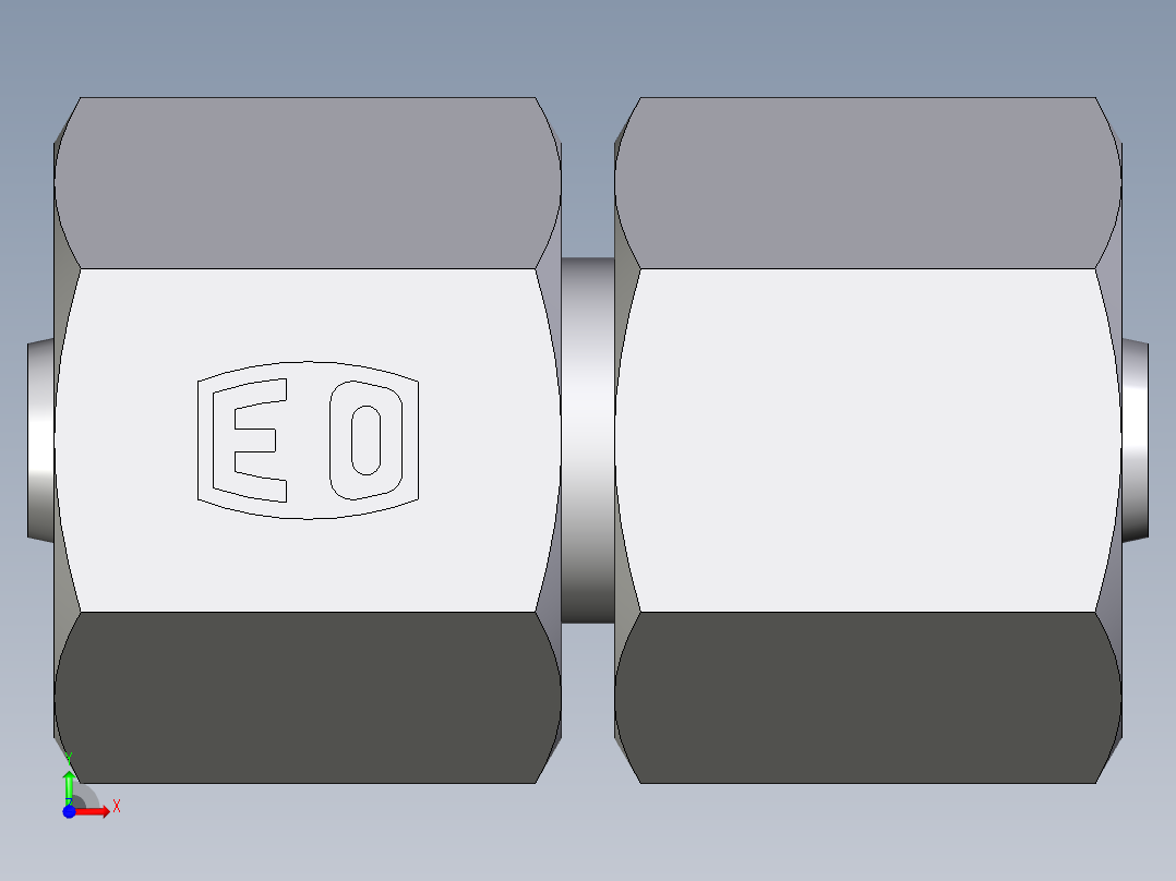 卡套式工业通用硬管接头EO_Swivel_union_GZ06SCF前视图