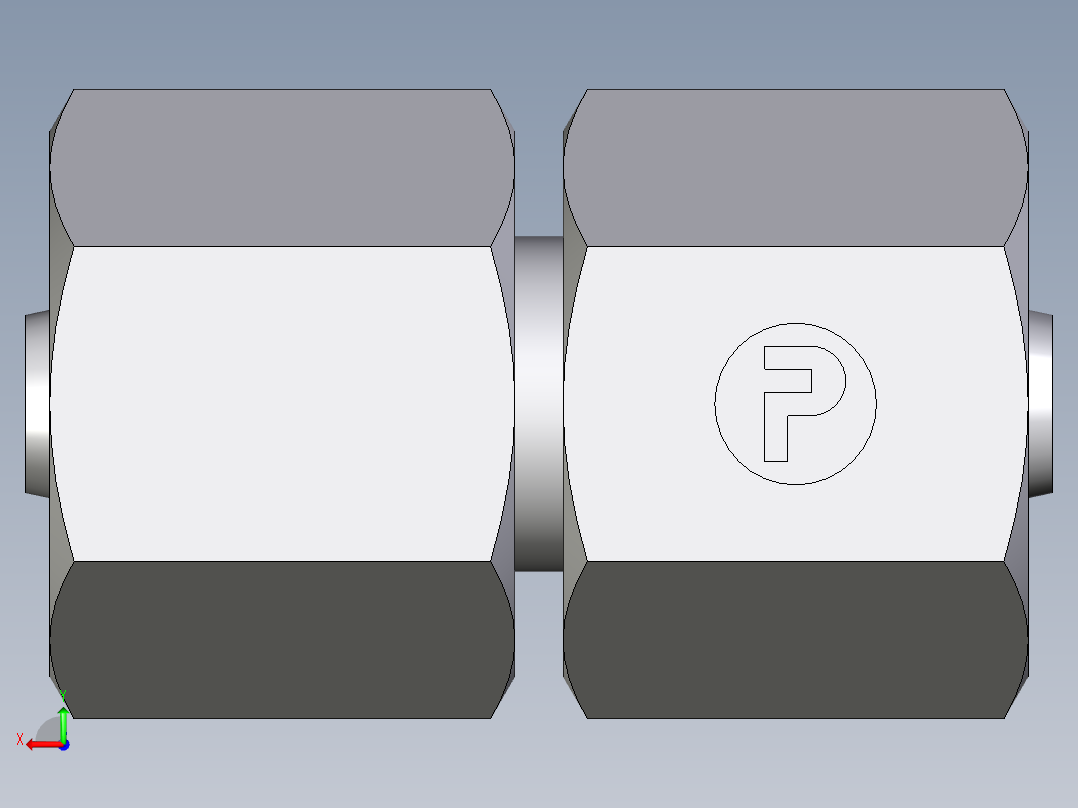 卡套式工业通用硬管接头EO_Swivel_union_GZ06SCF后视图