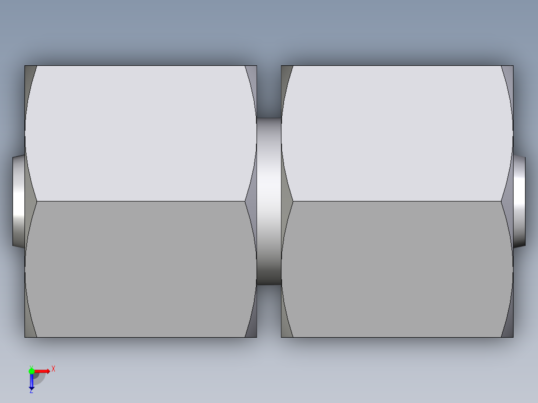 卡套式工业通用硬管接头EO_Swivel_union_GZ06SCF俯视图