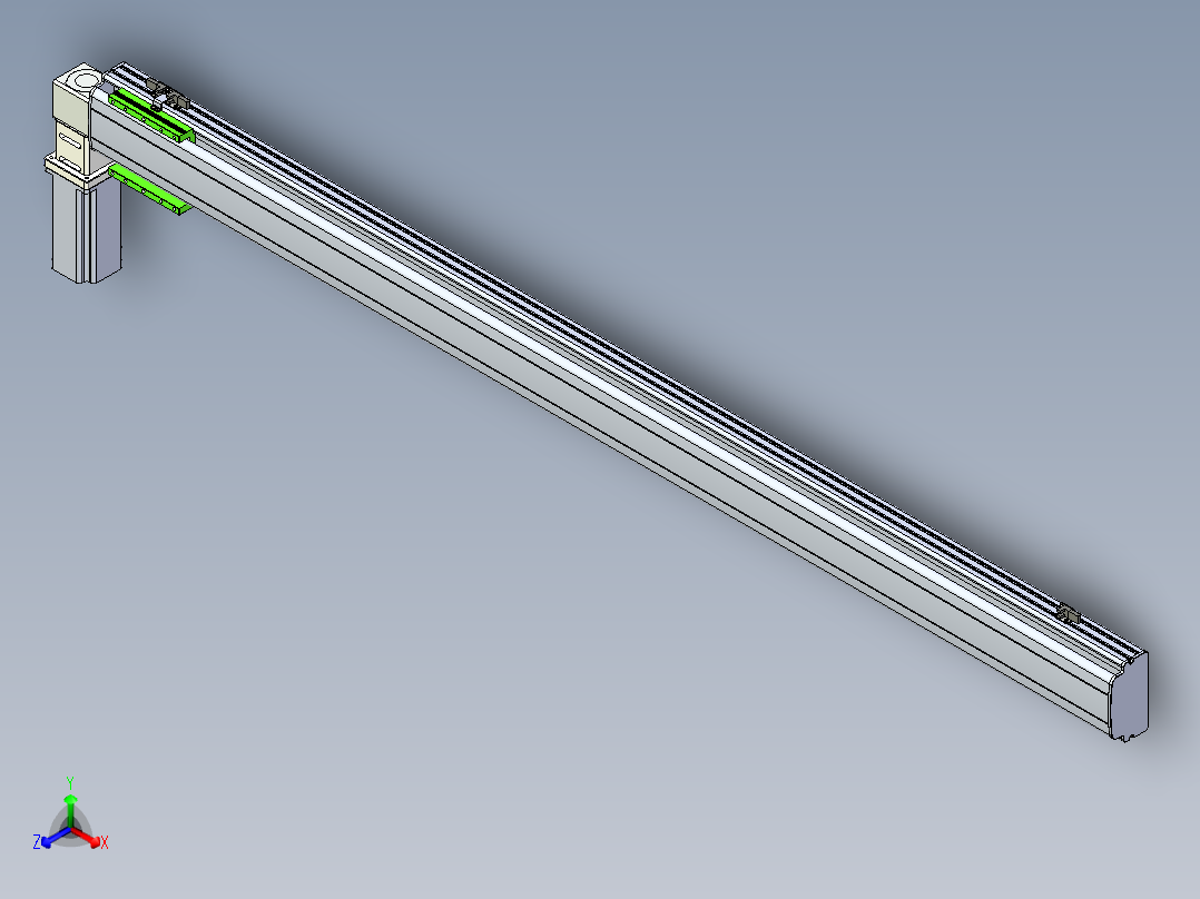 同步带滑台-半封闭B13-L90-S1750-L-Z86-D3正等轴测图
