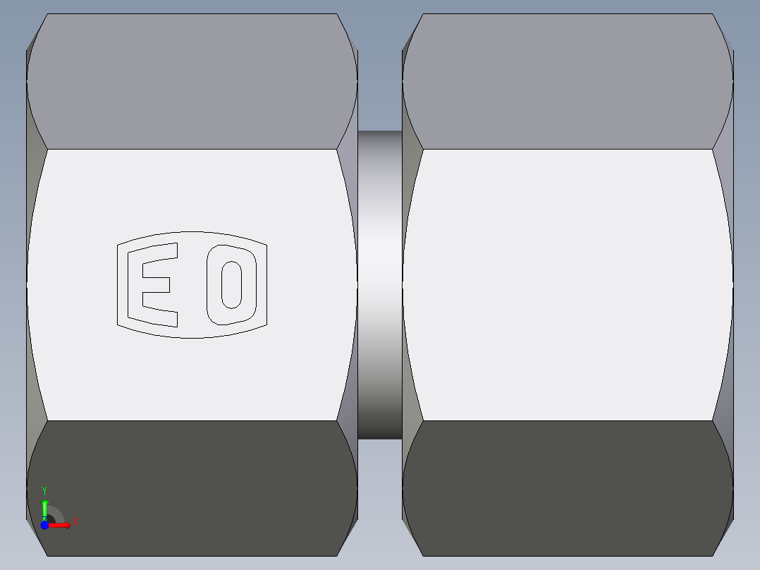 卡套式工业通用硬管接头EO_Swivel_union_GZ12LCF前视图