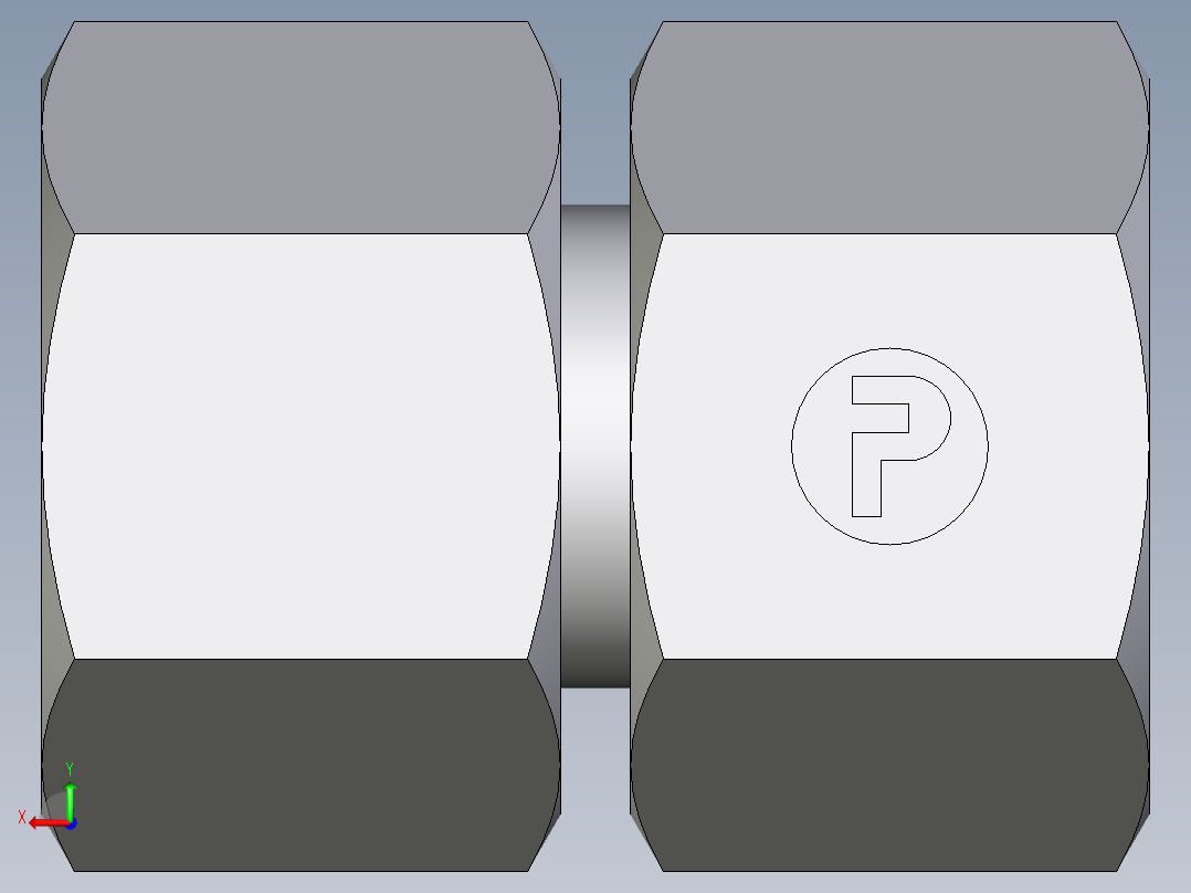 卡套式工业通用硬管接头EO_Swivel_union_GZ12LCF后视图