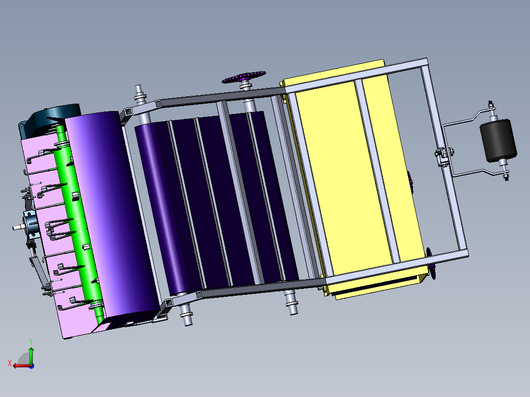 葡萄埋藤机含工程图仿真说明书sw12可编辑 含WORD文档 和DWG工程图后视图