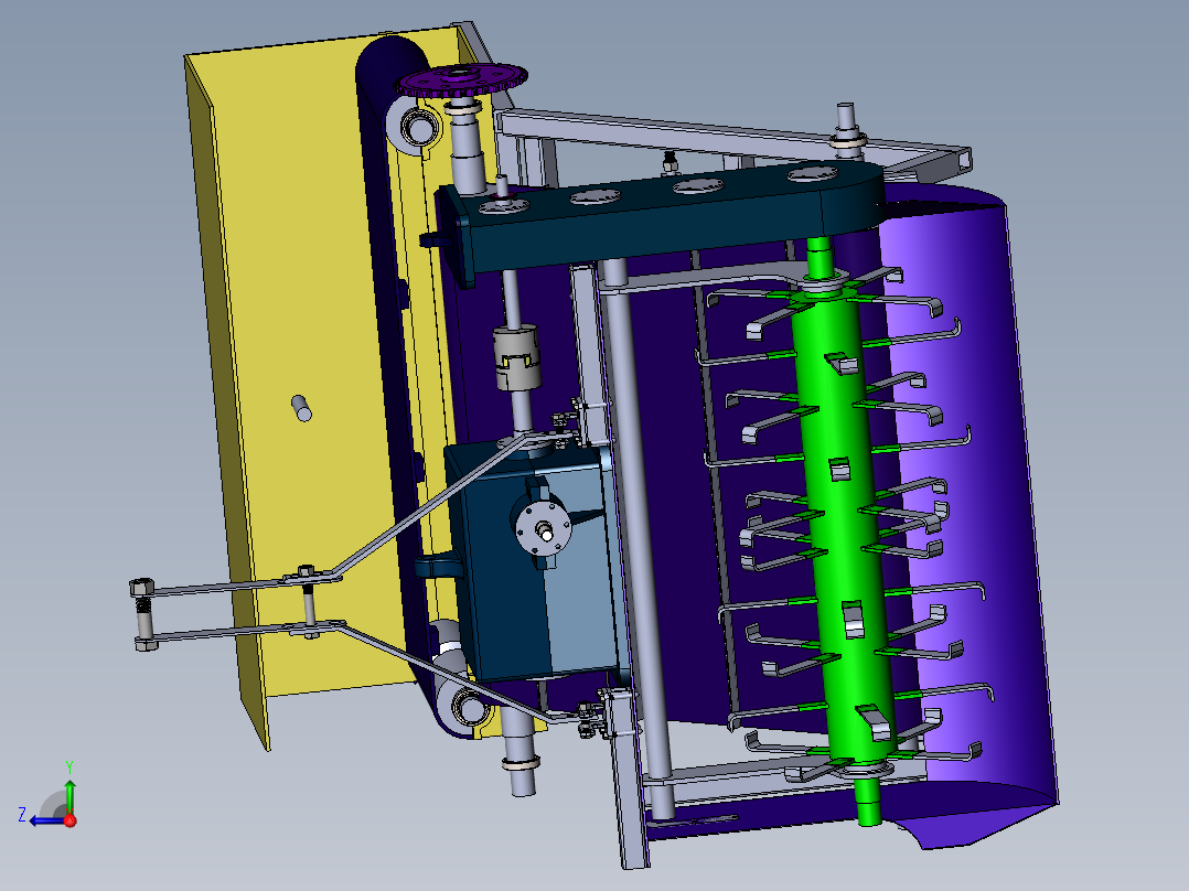 葡萄埋藤机含工程图仿真说明书sw12可编辑 含WORD文档 和DWG工程图右视图