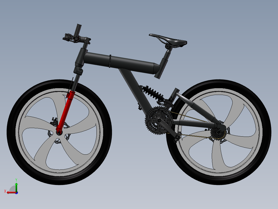 19---可折叠避震自行车sw2015三维图纸模型设计图纸后视图