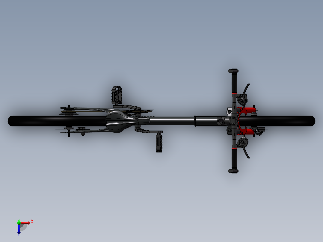 19---可折叠避震自行车sw2015三维图纸模型设计图纸俯视图